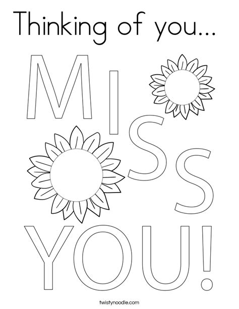 Thinking Of You Printable Coloring Cards